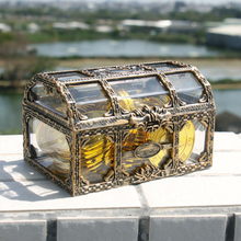 Caixa de armazenamento de recipiente de plástico transparente pirata tesouro caixa de jóias de cristal jóia caixa de armazenamento organizador de maquiagem 2024 - compre barato