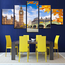 Marco de arte de pared de lona para decoración del hogar, póster de pintura Modular, pinturas de puente, Torre Elizabeth, Big Ben, 5 piezas 2024 - compra barato