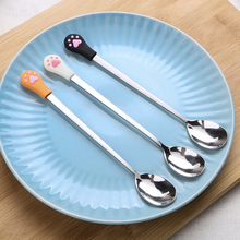 Coffee Spoons Cute Cat Claw Stainless Steel Kitchen Supplies Candy Tea Drink Spoon Fruit Fork Dessert Spoon Tableware 2024 - buy cheap
