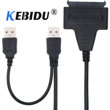 Kebidu conversor de cabo adaptador, dual usb 2.0 para sata 22pin, 5.5mm para sata3.0 hdd, alimentação externa, disco rígido 2024 - compre barato
