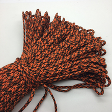 10yds/Lot Mxi color Paracord Bracelets Rope 7 Strand Parachute Cord CAMPING HiKING #Orange+black 2024 - buy cheap