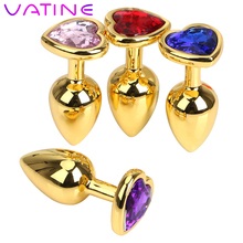 VATINE Men Gay Butt Plug Prostate Massager Jewelry Crystal Anal Plug Female Masturbation Heart Shaped Sex Toys For Woman 2024 - buy cheap