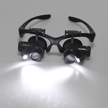Lupa de lentes para aplicações odontológicas, lupa de lentes com 2 luzes led 10x 15x 20x 25x 2024 - compre barato