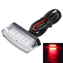 Mayitr-luz trasera roja para motocicleta, lámpara de luz trasera para matrícula de larga duración, lente transparente, 6LED, 12V 2024 - compra barato