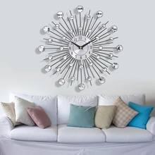 Mirror Sun Silver Wall Clocks Modern Design Metal Home Decor DI Y Crystal Quartz Clock Art Watch Free Shipping 2024 - buy cheap