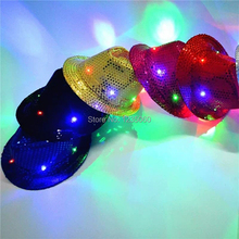 Free Shipping Flashing Light Up Party Hat Led Luminous Stage Dance Wear Colorful Led Christmas Halloween Hat 2024 - buy cheap