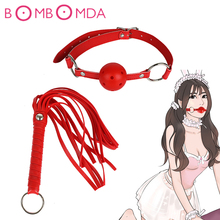 Bdsm Leather Mouth Gag Whip Bondage Restraints Slave Game Open Mouth Ball Sex Toys Adult Sex Products for Men Women Couples 2024 - buy cheap