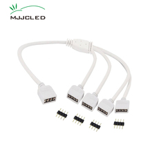 Conector de Cable de 4 pines RGB, accesorio divisor de extensión LED de 1 a 2, 3 y 4 vías, conector hembra de 10MM para tira de luz RGB 3528 5050 2024 - compra barato
