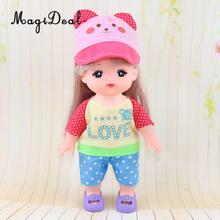 25cm Doll Colorful Jumpsuit and Hat Set For Mellchan Dolls Dress up Clothing Accessory 2024 - buy cheap