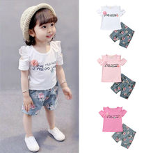 Pudcoco Trendy Newly 2PCS Toddler Kid Baby Girl T Shirt Tops Shorts Pants Summer Outfits Girls Clothes Set Dropship 2024 - buy cheap