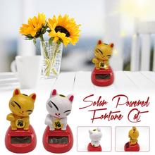 Lucky Cat Lovely Solar Power Cat Interior Ornament Home Decor For Kids Toy Birthday Gift 2024 - buy cheap