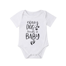 Infant Kid Baby Girl Boy Toddler Footprint Short Sleeve Jumpsuit Bodysuit Jumpsuit Clothes Cotton Outfit Summer Boys Girls 2024 - buy cheap