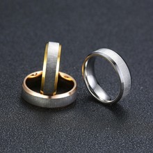 Мужское кольцо из нержавеющей стали обручальное кольцо двухцветное мужское женское кольцо Мужские кольца аксессуары 2024 - купить недорого