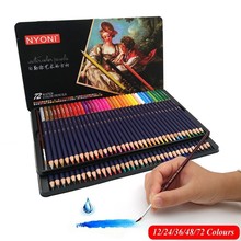 HuiQin 12/24/36/48/72 professional  Watercolor  Color Pencils lapices de colores for Coloured Drawing Pencil Set Art Supplies 2024 - buy cheap
