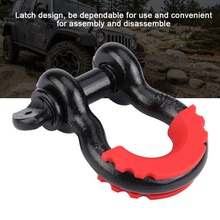 Car 3/4 inch 4T Latch Design D-Ring Shackle with Sheath Universal for SUV Black Stainless Steel Plastic automobiles Bow type 2024 - buy cheap