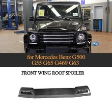 Aerofólio de fibra de carbono para painel frontal com lâmpadas, para mercedes-benz g-class g500 g63 amg g65 amg 2024 - compre barato