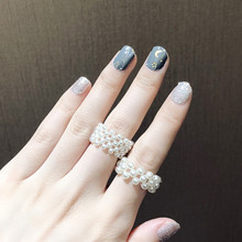 2020 1pcs Korean Elegance Romantic Adjustable Mini Pearls Rings For Women Ladies Sweet  Party Wedding Rings Jewelry Gifts 2024 - buy cheap
