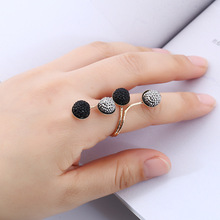 Открытые Черные Серебристые круглые кольца для женщин, ювелирные изделия, готическое женское кольцо, обручальное кольцо в стиле бохо для женщин, обручальные кольца обещания, Новинка 2024 - купить недорого