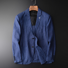 Minglu New Arrival Linen Blazer Man New Linen Suit Jacket Spring Autumn Casual Male Single Breasted Blazer Plus Size M - 4XL 2024 - buy cheap