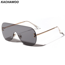 Kachawoo Fashion Red Sunglasses Women One Pieces Lens Metal Oversized Rimless Sun Glasses Men Christmas Gift Items Windproof 2024 - buy cheap