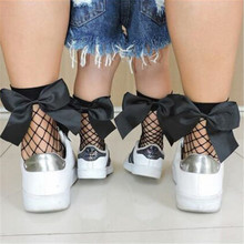 2018 Women Baby Girls Kids Mesh Socks 1Pair Bow Fishnet Ankle High Lace Fish Net Vintage Short Sock Fashion Summer Sale One Size 2024 - buy cheap