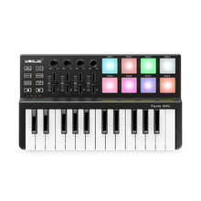 Panda mini teclado midi usb ultra-portátil, controle de 25 teclas, 8 cores, retroiluminado, almofadas de gatilho 2024 - compre barato