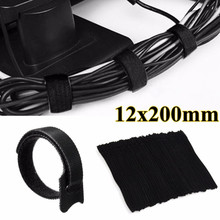 50Pcs Reusable Nylon Cable Ties 12 x 200mm Hook and Loop Cable Tie with Eyelet Hole Cables organizer Hook Loop Sticky Straps 2024 - buy cheap