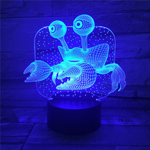 Lámpara LED 3D creativa para niños, luz de noche en 7 colores, forma de cangrejo, mesa encantadora, escritorio, USB, juguete AW-661 2024 - compra barato