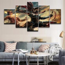 Quadro moderno impresso da lona sala de estar fotos 5 painel demônio caçador diablo iii pintura parede arte modular decoração casa cartaz 2024 - compre barato