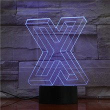 X Character Usb 7 Color Changing 3D Led Nightlight Modelling Kids Touch Button Aircraft Desk Lamp Laser Light Fixture Decor 1730 2024 - buy cheap