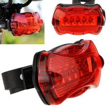 Luz trasera para bicicleta, lámpara de advertencia de seguridad, accesorios para ciclismo, 5LED, 1 Uds. 2024 - compra barato