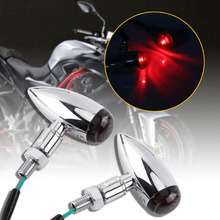 1Pair Motorcycle Turn Signal Indicator Bullet Amber Turn Signals Indicator Lighting Lamp Motorbike Lights Bulb Silver/Black 2024 - buy cheap