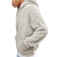 Sudadera con capucha de felpa para hombre, jersey de manga larga de terciopelo, Color liso, Otoño e Invierno 2024 - compra barato