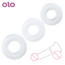 OLO Penis Ring Cock Ring Delay Ejaculation Silicone Penis Extender Enlargement Male Masturbator Sex Products Sex Toys for Men 2024 - buy cheap