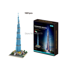 Quente criativo cidade vista de rua torre emirados árabes unidos burj khalifa mini micro diamante blocos de construção modelo tijolos brinquedos presente 2024 - compre barato