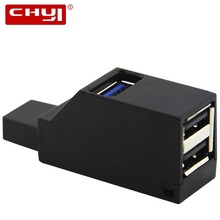 CHYI USB 3,0 и 2,0 концентратор 3 порта Мульти USB разветвитель Супер Скоростной мини-концентратор, адаптеры для ПК ноутбука, ноутбука, компьютера, аксессуары 2024 - купить недорого