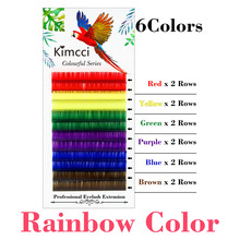 Kimcci Candy 6 Colors Rainbow Colored Eyelash Extension Faux Mink Individual Colorful Eyelashes maquiagem Cilios Premium Cilia 2024 - buy cheap