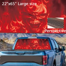 65"x 22" Large Size Rear Window Flaming Skull Cool Sticker Rear Window Sticker for TRUCK SUV JEEP 2024 - buy cheap