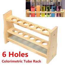6 Holes Test Tube Rack Testing Tubes Clip Holder Stand Dropper Wood Lab Supplies 6 Hole diameter 25mm and Pins-Solid Wood 2024 - buy cheap