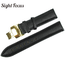 Black Lizard Grain Calf Skin Leather Watch Band Men14mm 16mm 18mm 20mm Watch Straps for Movado Wrist Watch Belts Bracelet Reloj 2024 - buy cheap