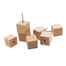 60pcs Square Wood Decorative Push Pins, Wood Head and Steel Needle Point Thumb Tacks for Photos, Maps and Cork Boards 2024 - buy cheap
