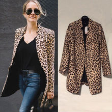 Fashion Women Jackets Leopard Print Sexy Winter Warm Wind Coat Cardigan Long Coat Outfits Winter Warm Women Clothing 2022 New 2024 - buy cheap