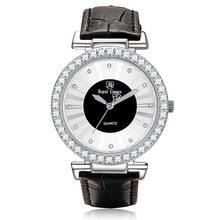 Royal Crown-reloj grande de cuarzo japonés para mujer, pulsera de cuero con diamantes de imitación, caja de regalo 2024 - compra barato