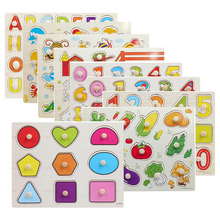 MWZ Kid Early Educational Toys Baby Hand Grasp Wooden Puzzle Alphabet Digit Learning Education Wood Jigsaw For Children 2024 - buy cheap