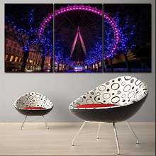 Canvas Paintings Wall Art 3 Piece In Night London Ferris Wheel Landscape Poster HD Print Artwork Pictures Modern Home Decorative 2024 - buy cheap
