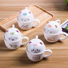 Kawaii Lovely Plutus Cat Mugs Ceramic Cup Coffee Mug with spoon Tea Milk Drinkware With Cover Breakfast Cups Lovers Gift Random 2024 - buy cheap