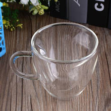 180 мл в форме сердца двойная стена прозрачное стекло чайная чашка кофейная кружка подарок 2024 - купить недорого