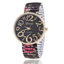 Relógio casual feminino com estampa de flor, relógios de pulso de quartzo, para mulheres 2024 - compre barato