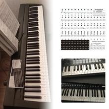 Adesivo transparente para teclado eletrônico, 54, 61, 88 teclas, piano, note, para teclas brancas 2024 - compre barato