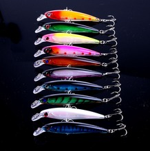 10pcs/set Laser Minnow Fishing Lure11CM-13.5G pesca hooks big fish wobbler tackle crankbait artificial japan hard bait swimbait 2024 - buy cheap